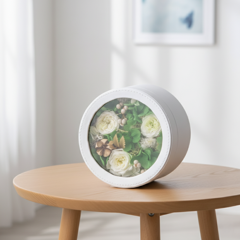 小型サークルフラワーBOX (白)